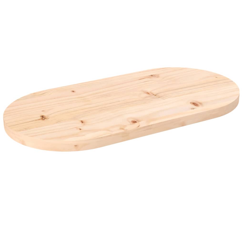 Bordplate 80x40x2,5 cm heltre furu oval