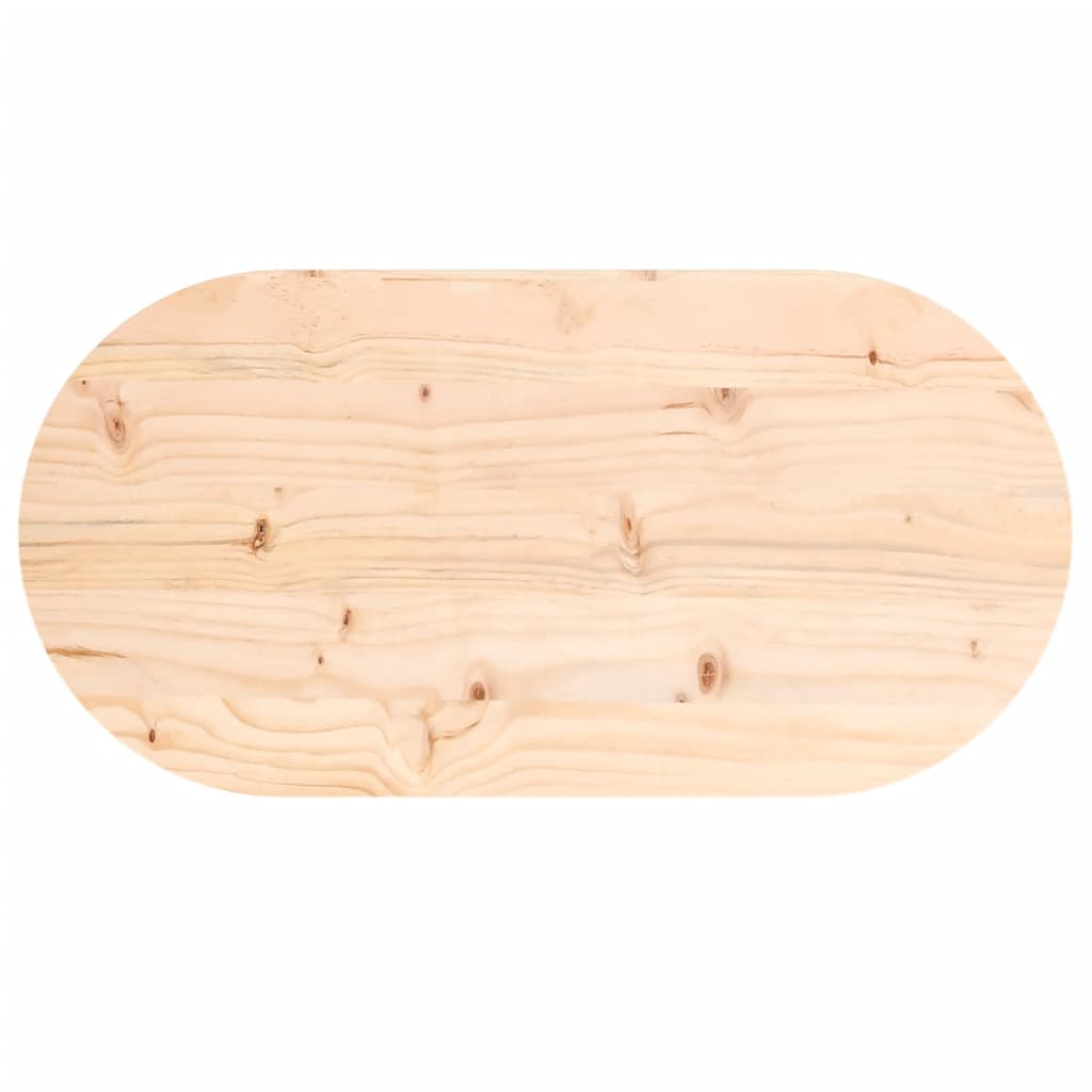 Bordplate 80x40x2,5 cm heltre furu oval