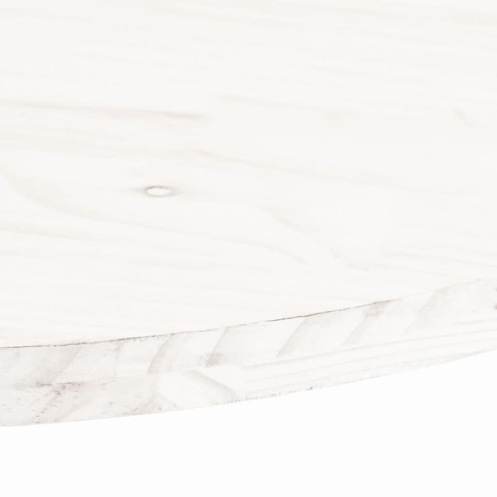Bordplate hvit 80x40x2,5 cm heltre furu oval