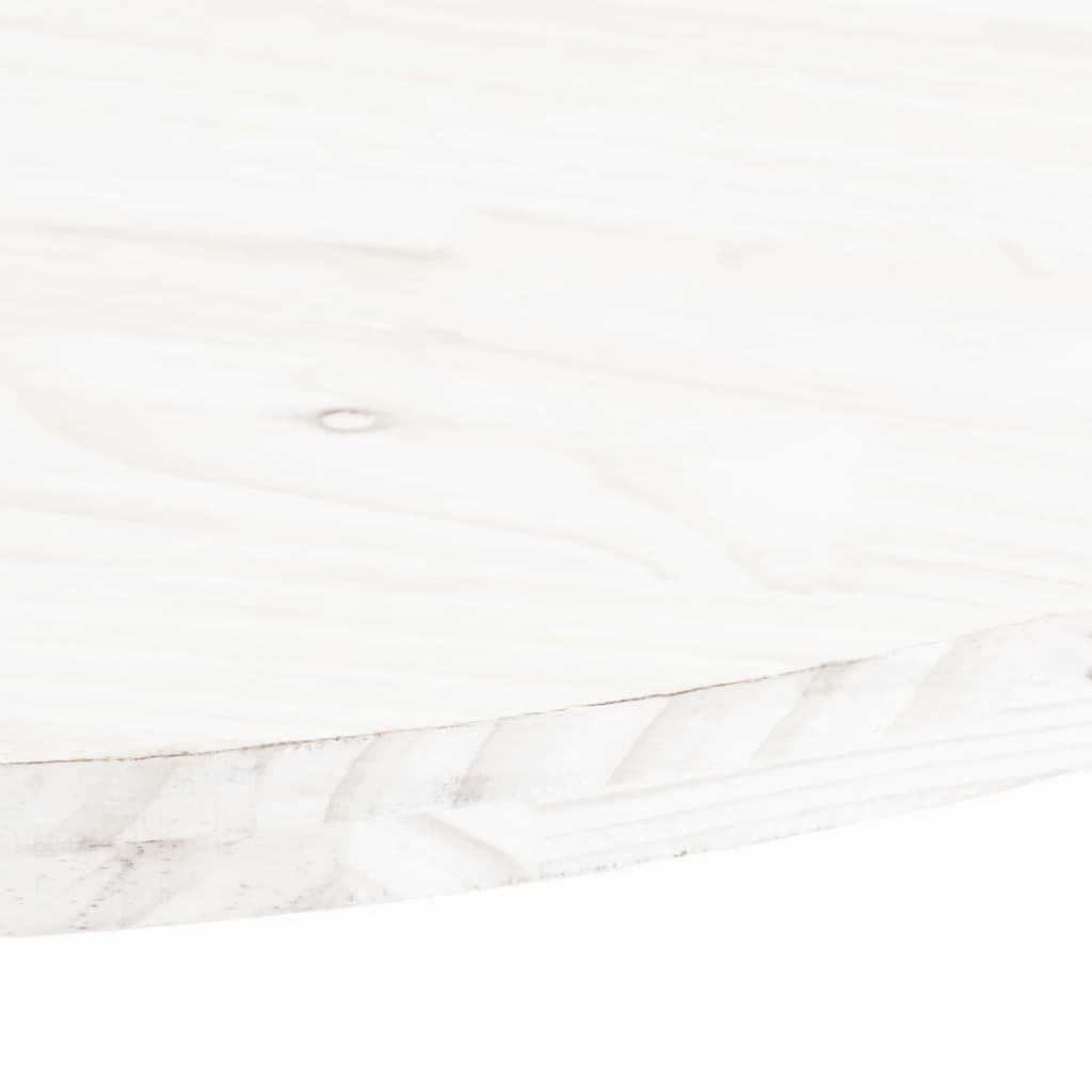 Bordplate hvit 90x45x2,5 cm heltre furu oval
