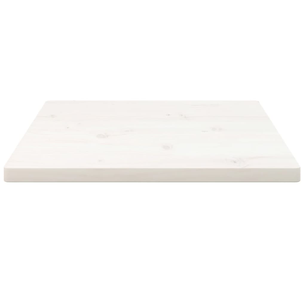 Bordplate hvit 50x50x2,5 cm heltre furu rektangulær