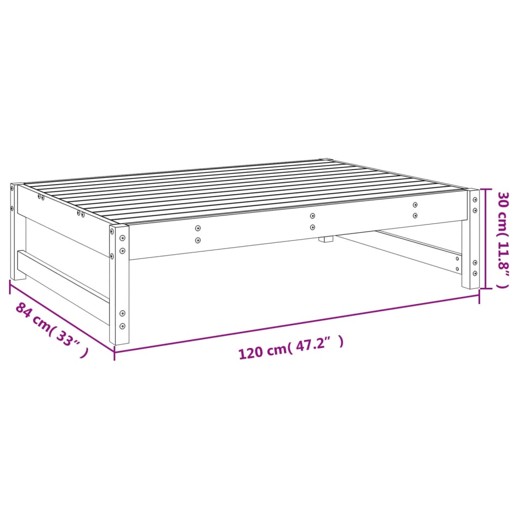 Hagefotskammel 120x80 cm impregnert furu