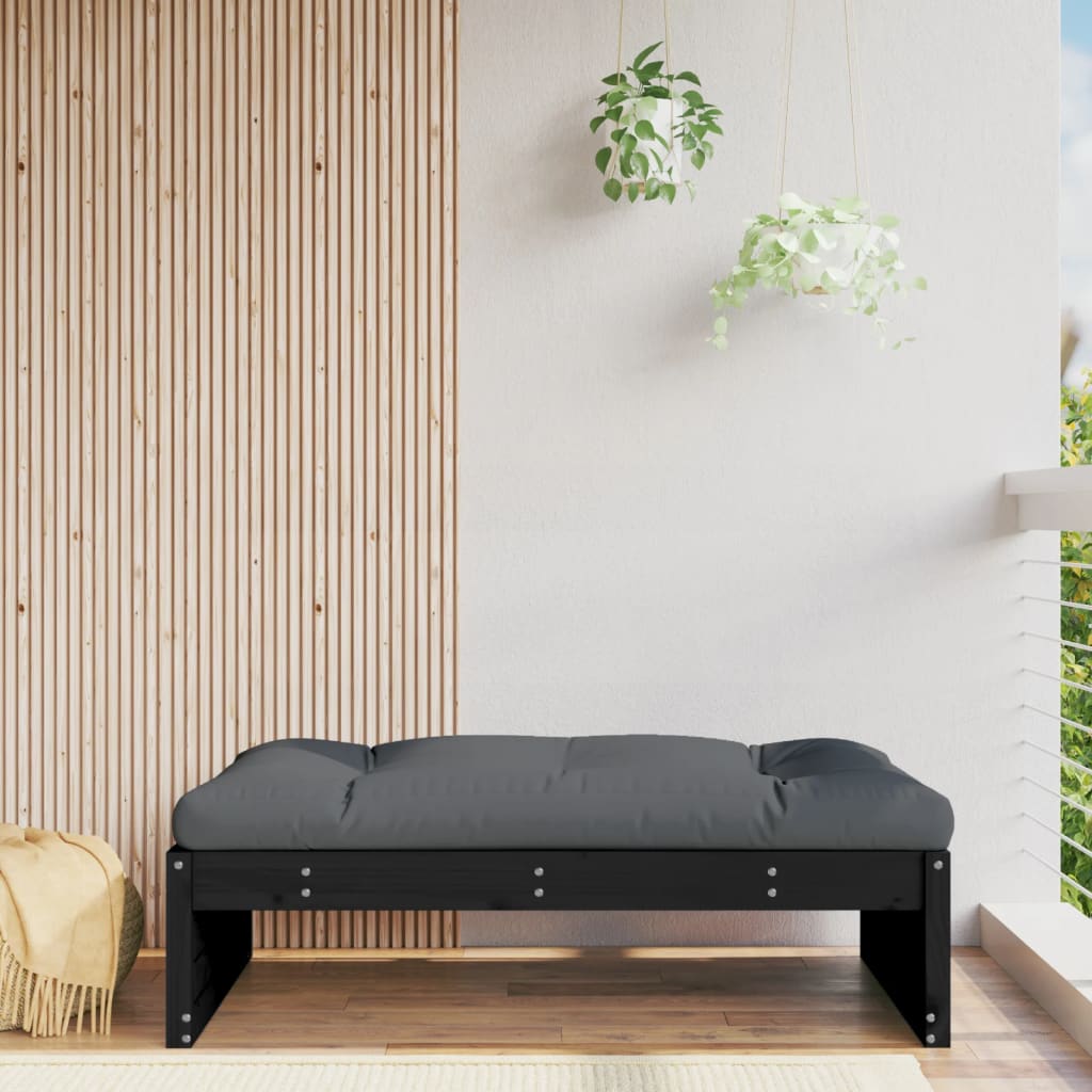 Hagefotskammel svart 120x80 cm heltre furu
