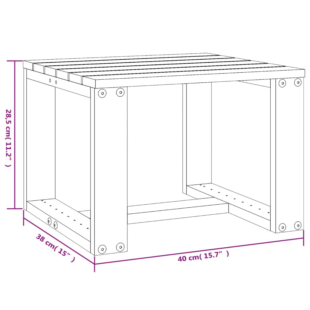 Hagebord 40x38x28,5 cm heltre furu