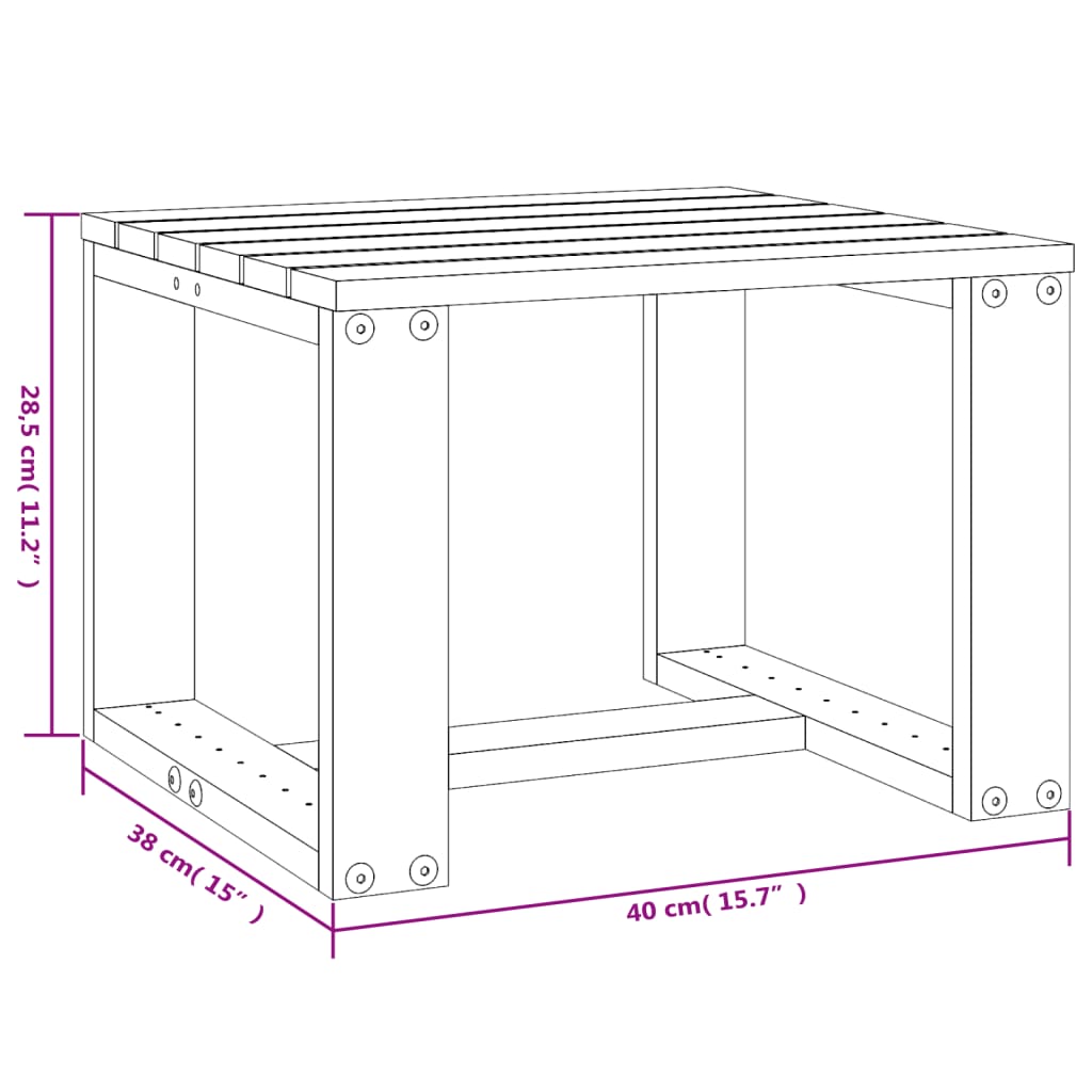 Hagebord honningbrun 40x38x28,5 cm heltre furu