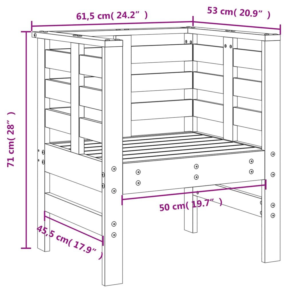 Hagesofagruppe hvit 3 deler heltre furu