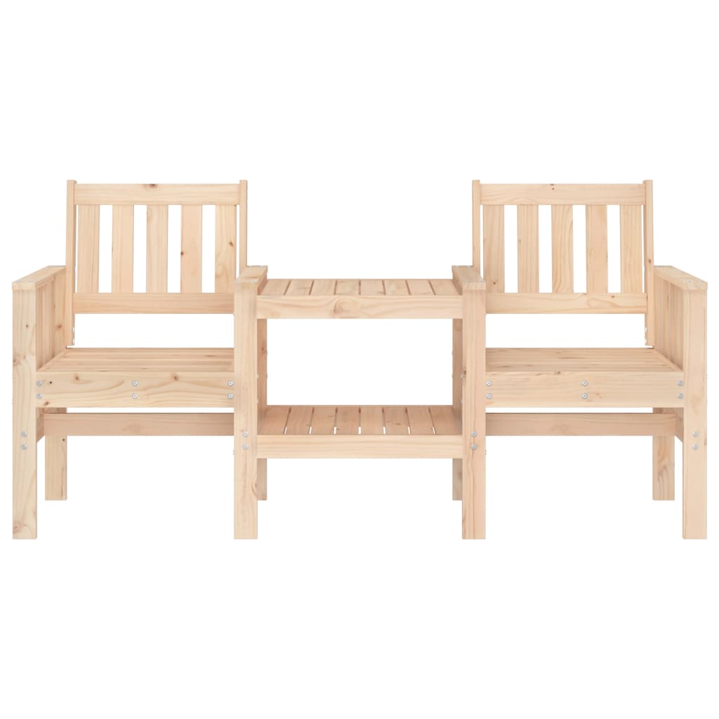 Hagebenk med bord 2-seters heltre furu
