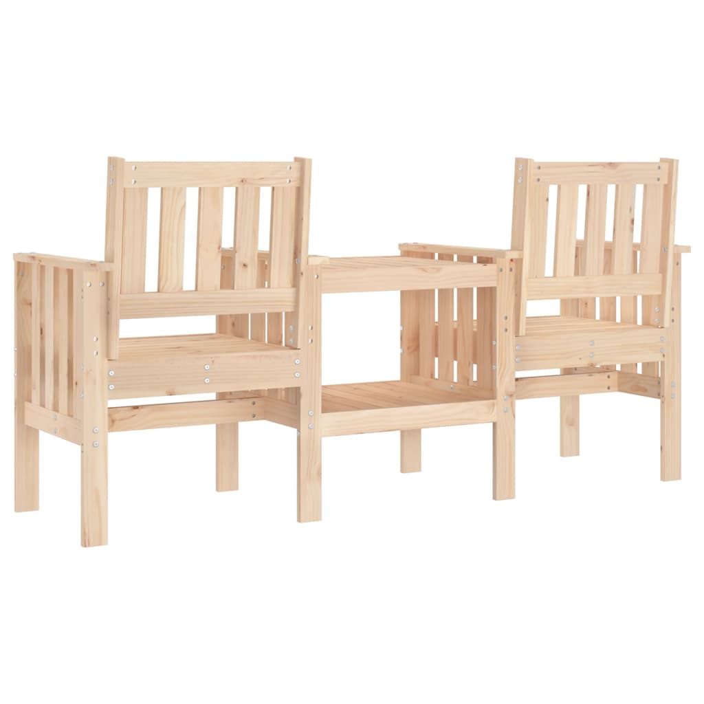 Hagebenk med bord 2-seters heltre furu