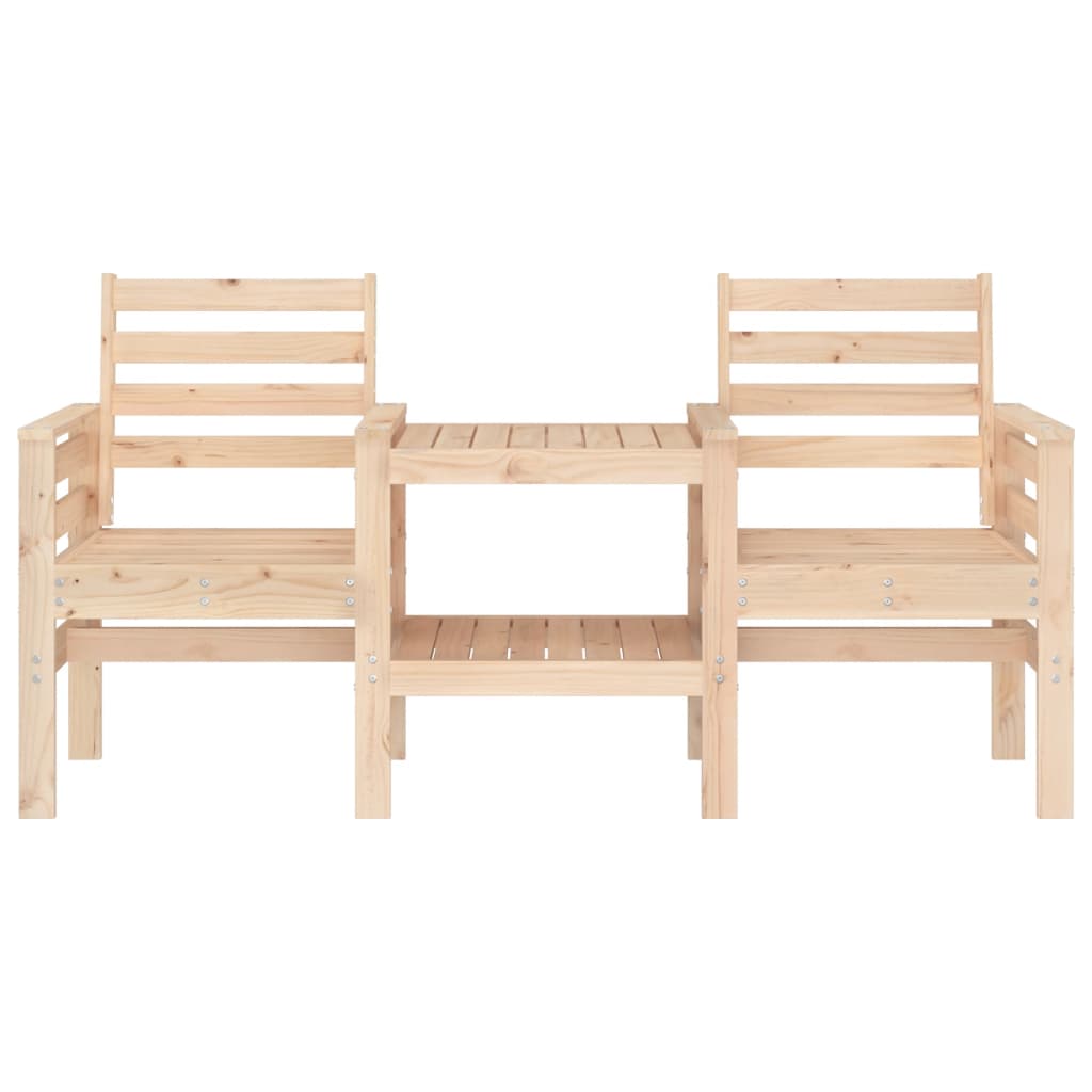 Hagebenk med bord 2-seters heltre furu