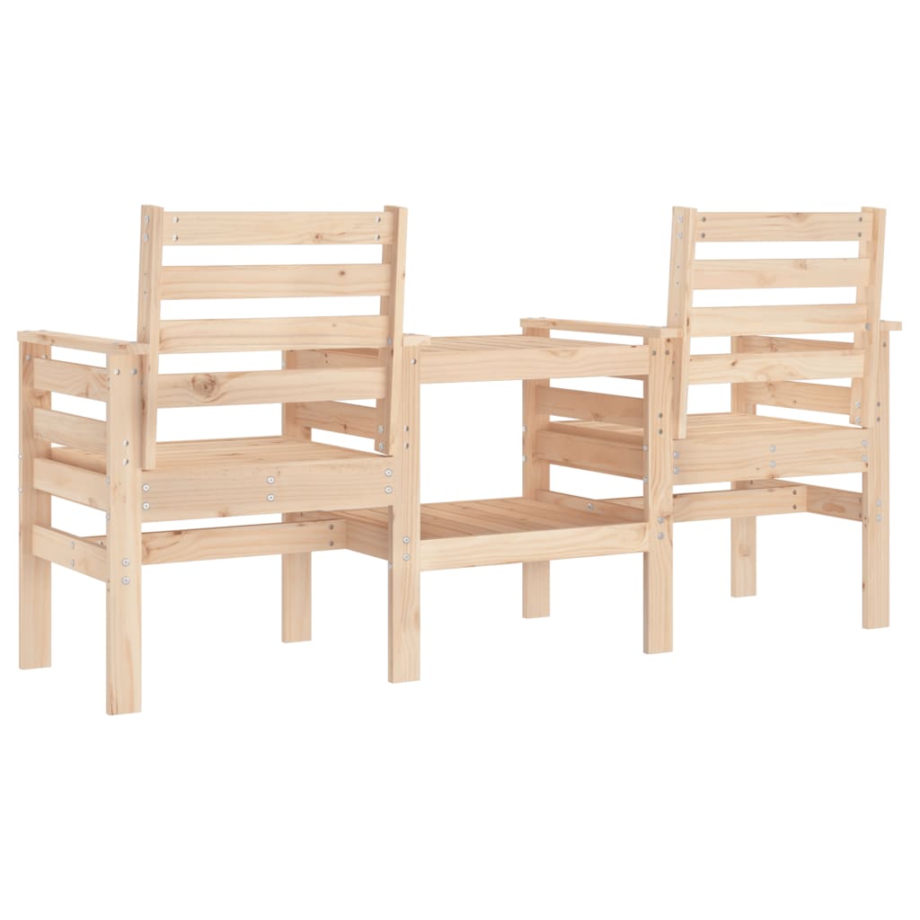 Hagebenk med bord 2-seters heltre furu