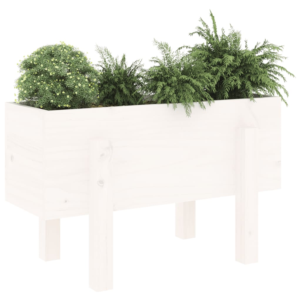 Hageplantekasse hvit 62x30x38 cm heltre furu
