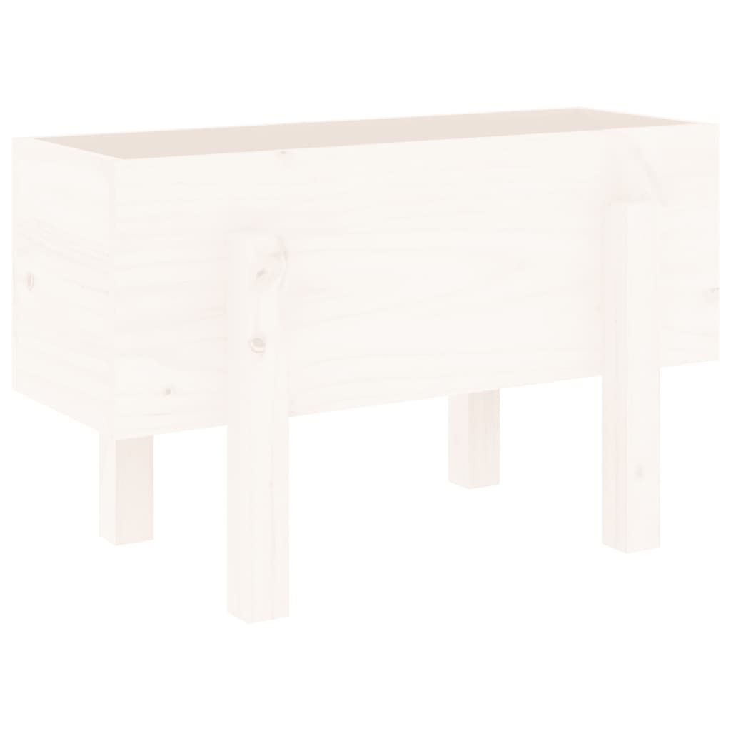 Hageplantekasse hvit 62x30x38 cm heltre furu