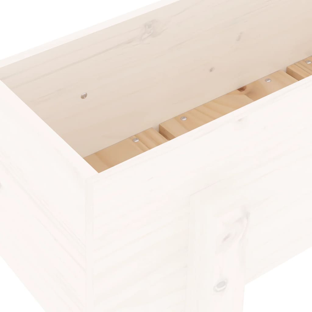 Hageplantekasse hvit 62x30x38 cm heltre furu