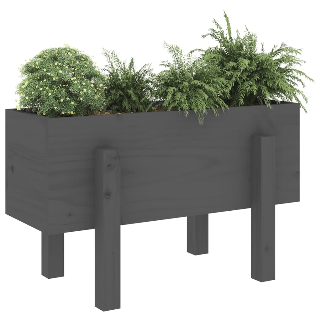 Hageplantekasse grå 62x30x38 cm heltre furu