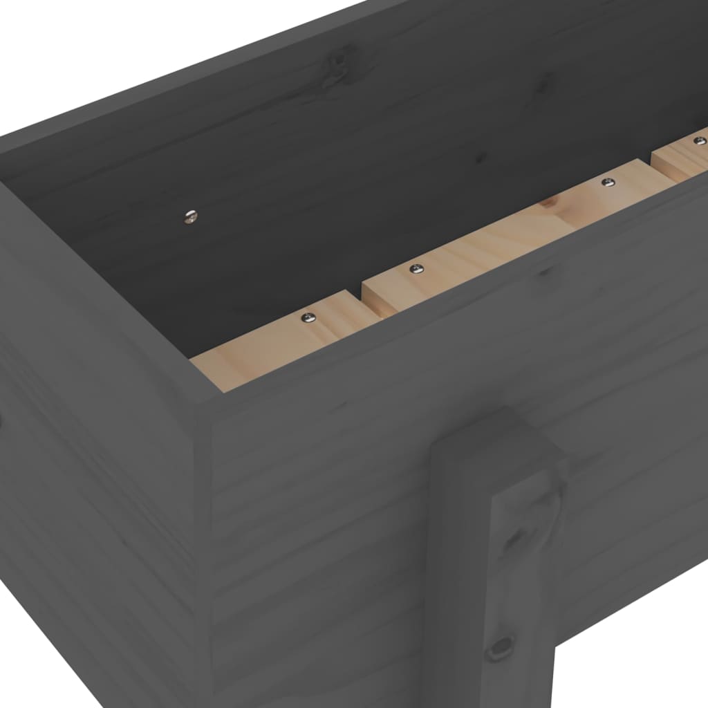 Hageplantekasse grå 62x30x38 cm heltre furu