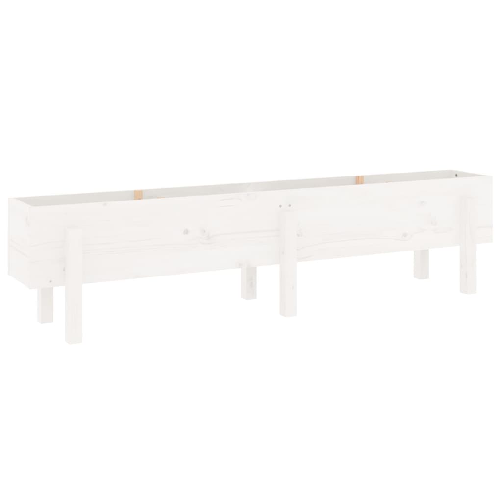 Høybed for hage hvit 160x30x38 cm heltre furu