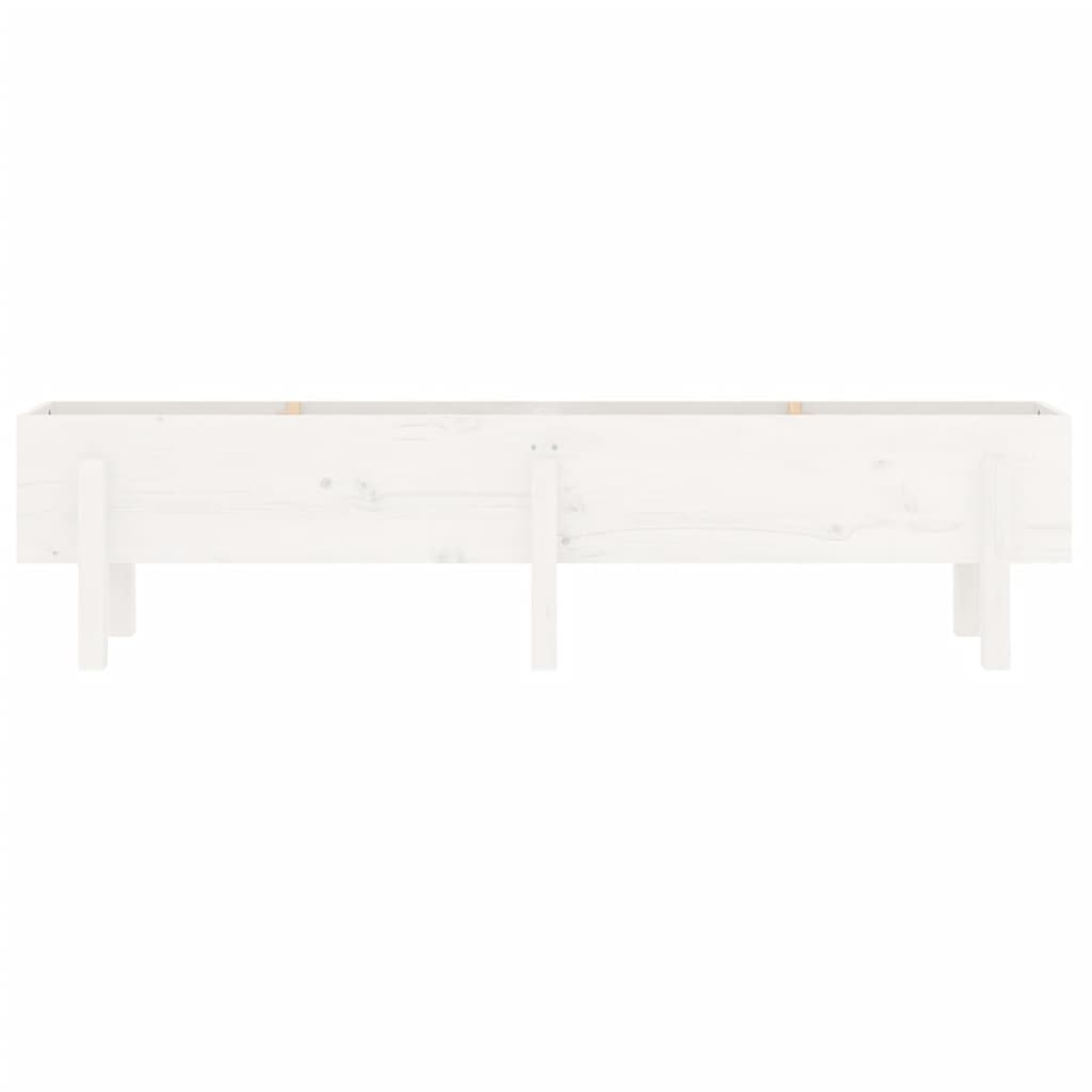 Høybed for hage hvit 160x30x38 cm heltre furu