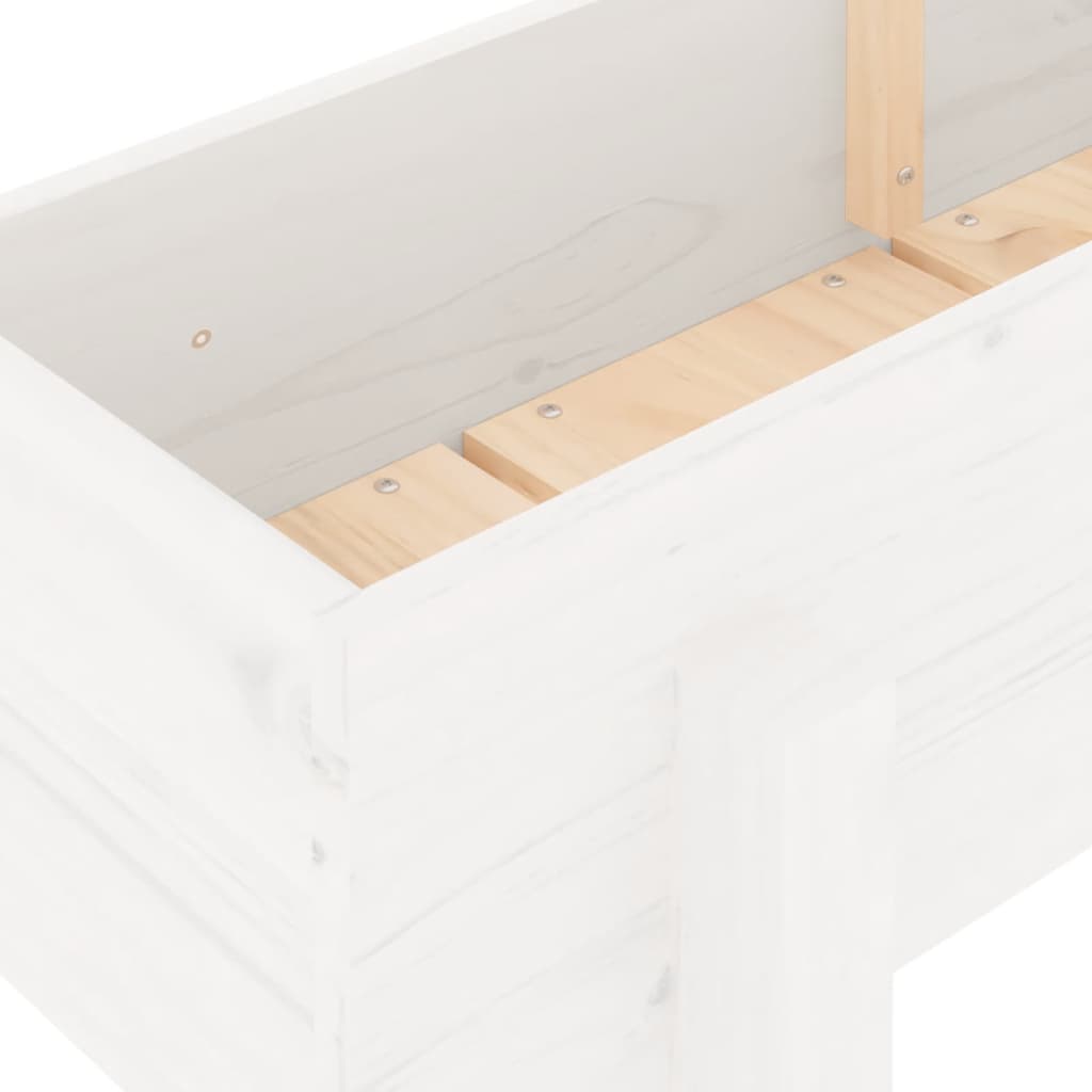 Høybed for hage hvit 160x30x38 cm heltre furu