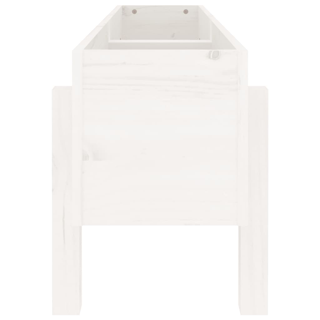 Høybed for hage hvit 121x30x38 cm heltre furu