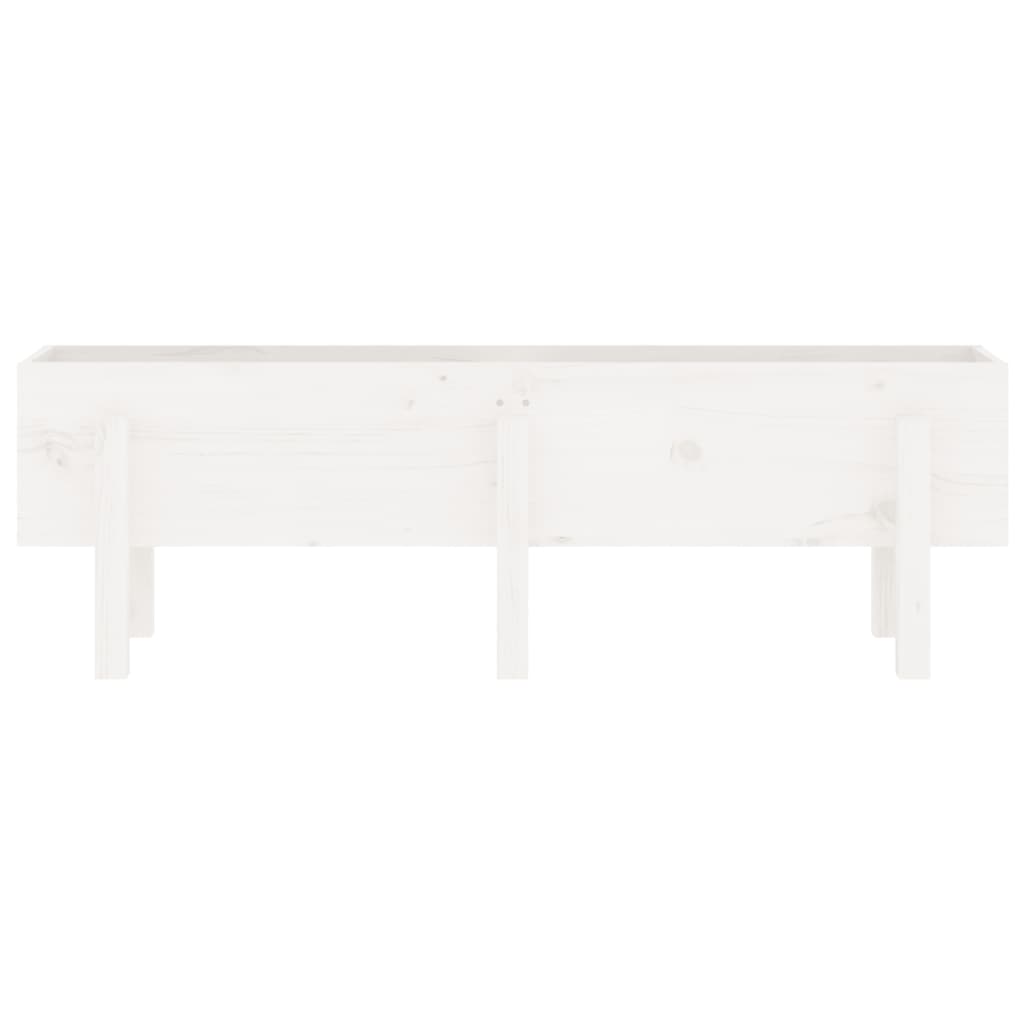 Høybed for hage hvit 121x30x38 cm heltre furu
