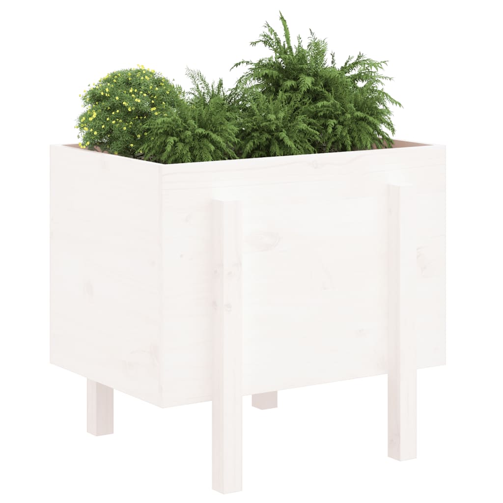 Hageplantekasse hvit 62x50x57 cm heltre furu