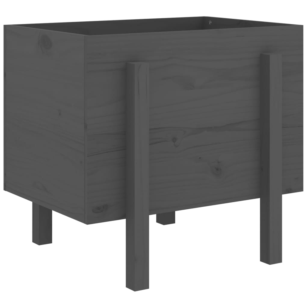 Hageplantekasse grå 62x50x57 cm heltre furu