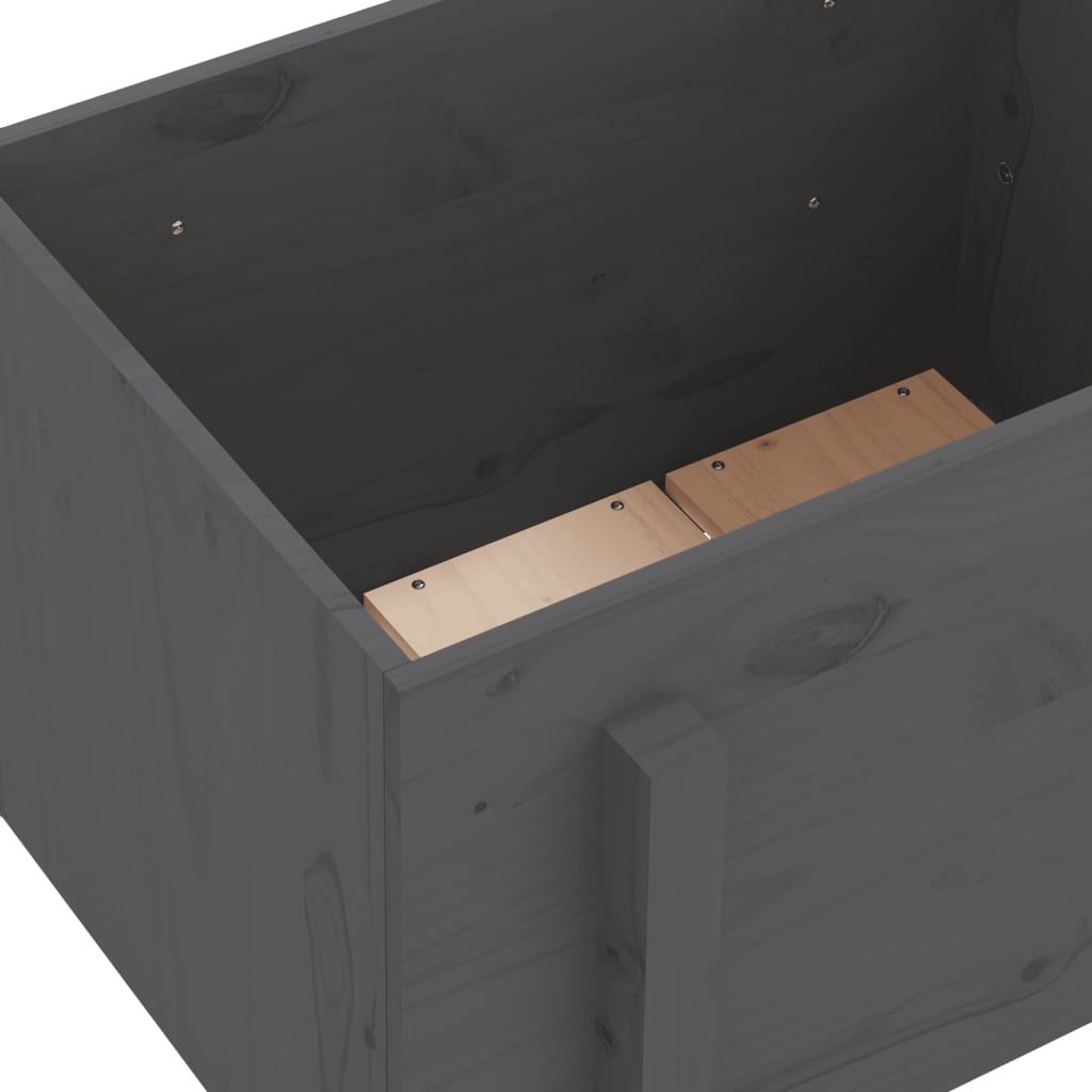 Hageplantekasse grå 62x50x57 cm heltre furu