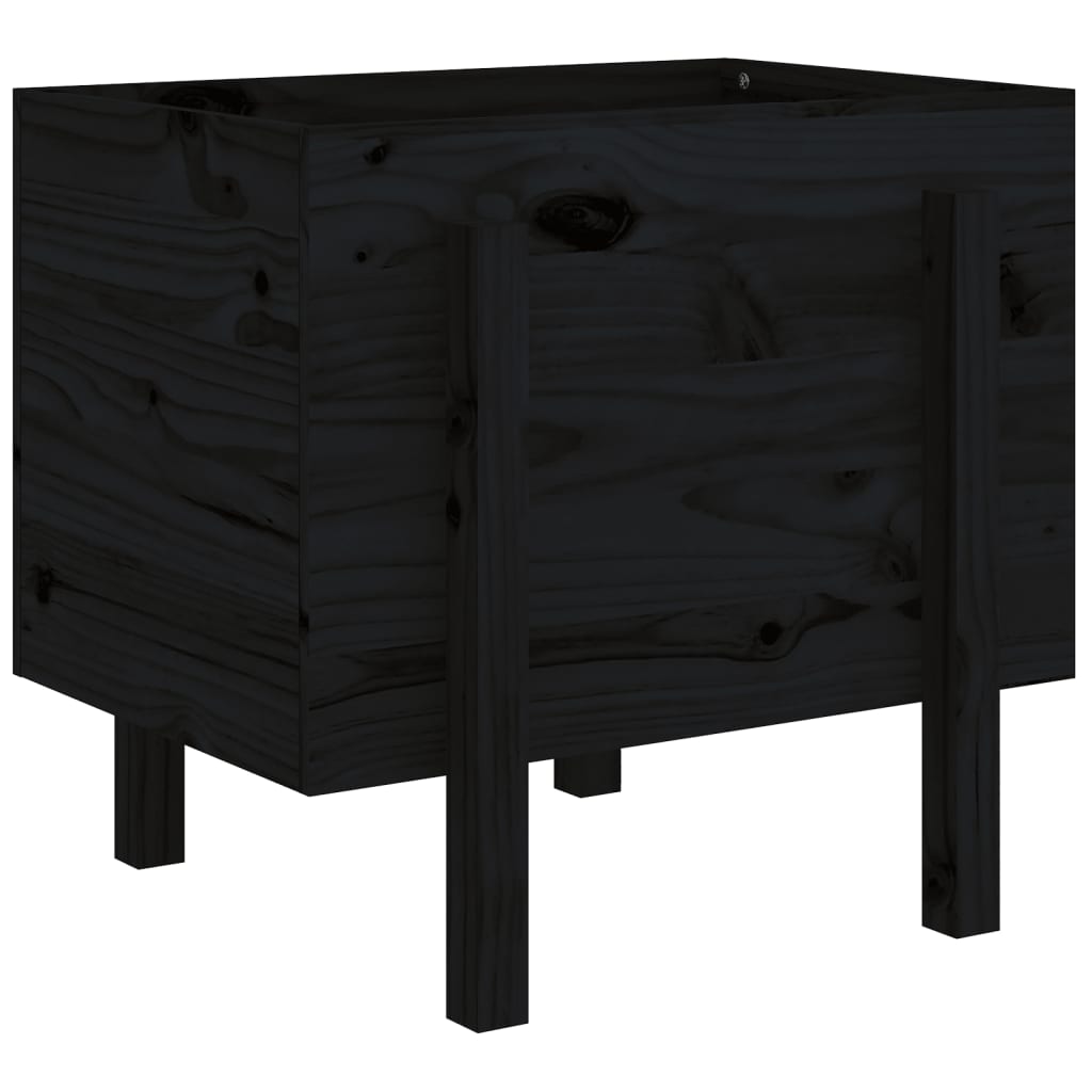 Hageplantekasse svart 62x50x57 cm heltre furu