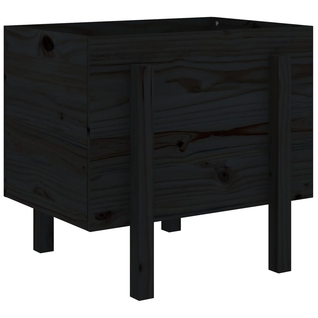 Hageplantekasse svart 62x50x57 cm heltre furu