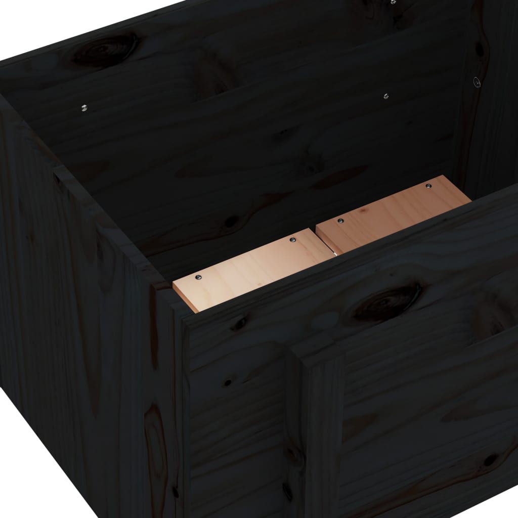 Hageplantekasse svart 62x50x57 cm heltre furu