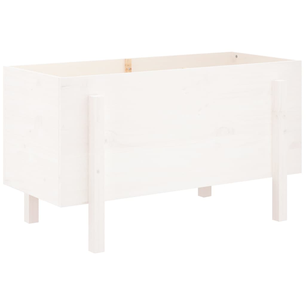 Høybed for hage hvit 101x50x57 cm heltre furu