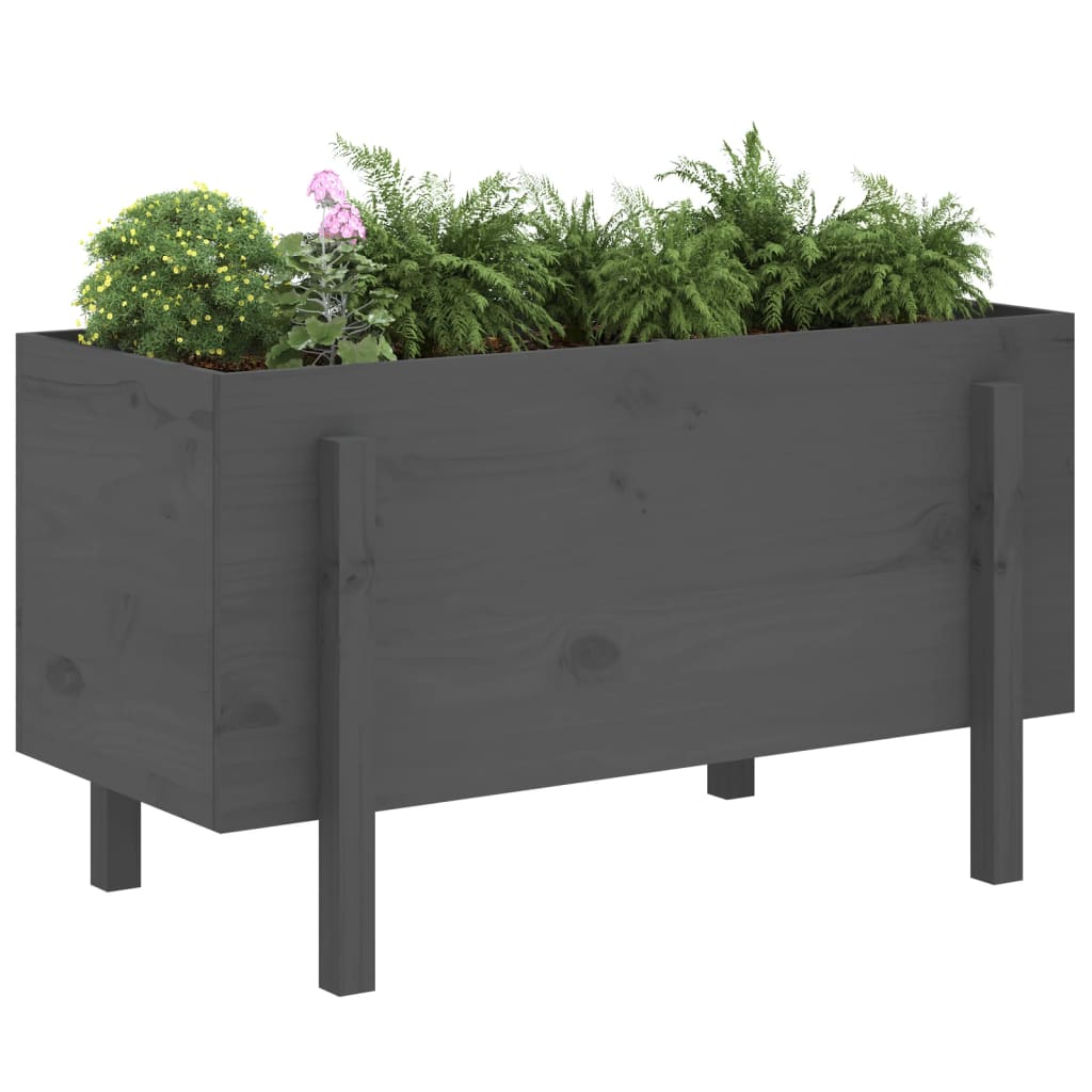 Høybed grå 101x50x57 cm heltre gran