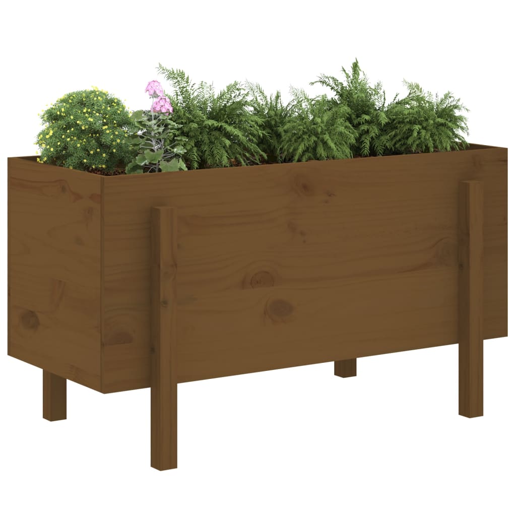 Høybed for hage honningbrun 101x50x57 cm heltre furu