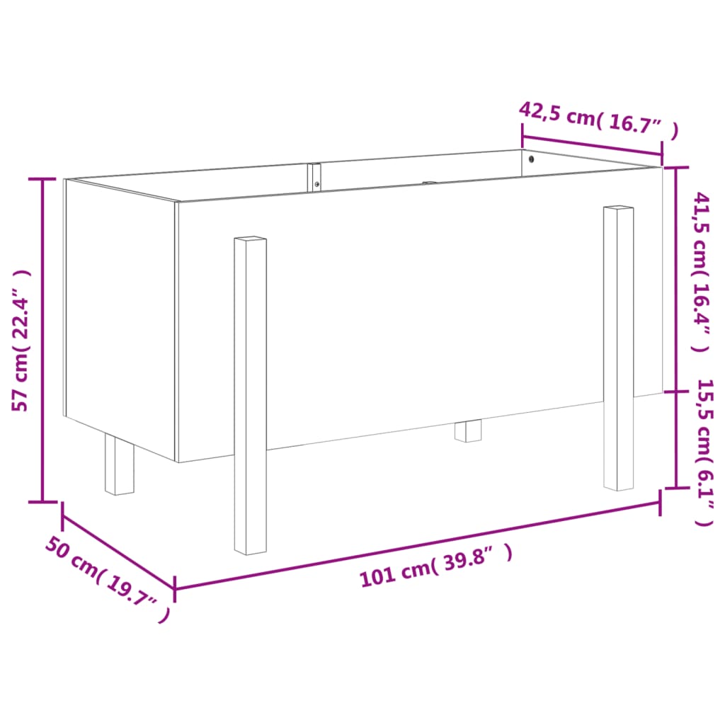 Høybed 101x50x57 cm heltre douglasgran