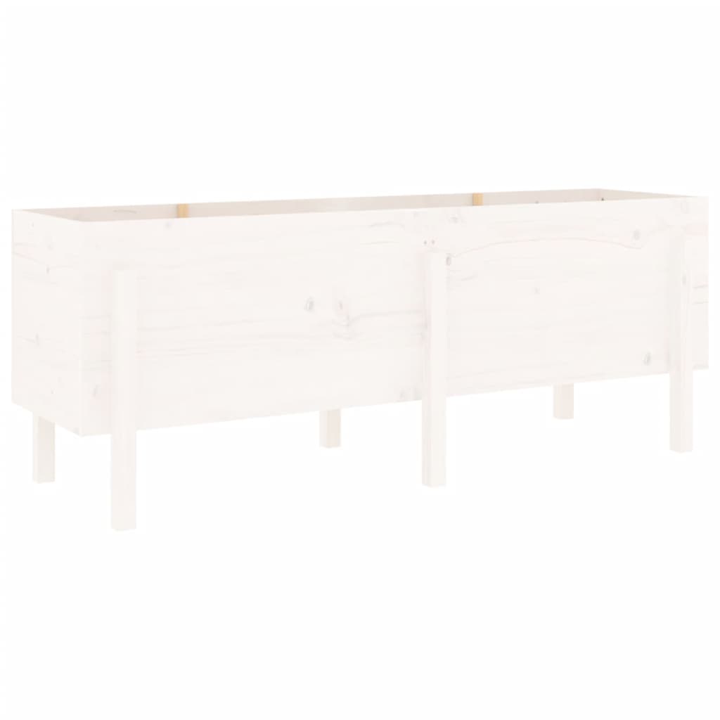 Høybed for hage hvit 160x50x57 cm heltre furu
