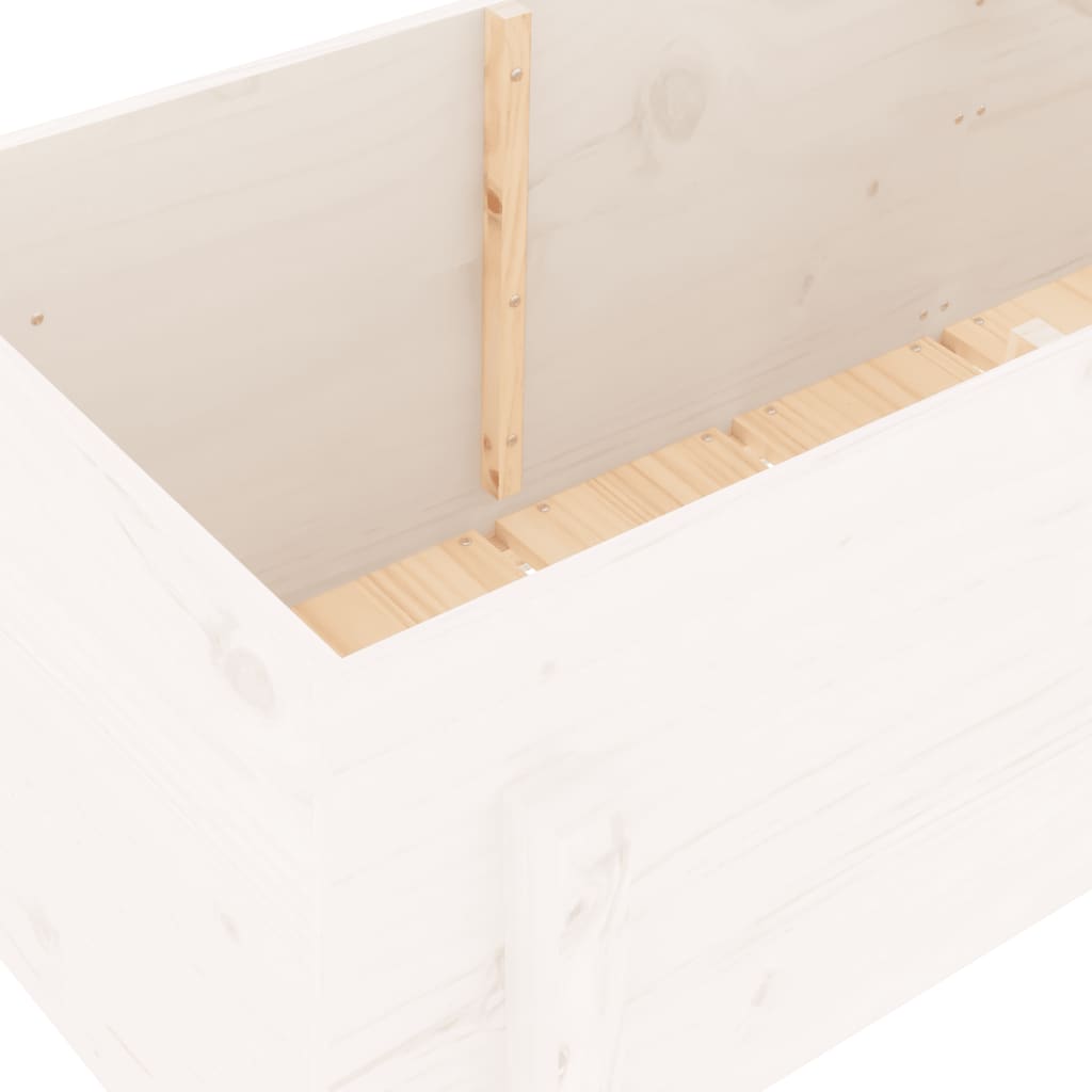 Høybed for hage hvit 160x50x57 cm heltre furu