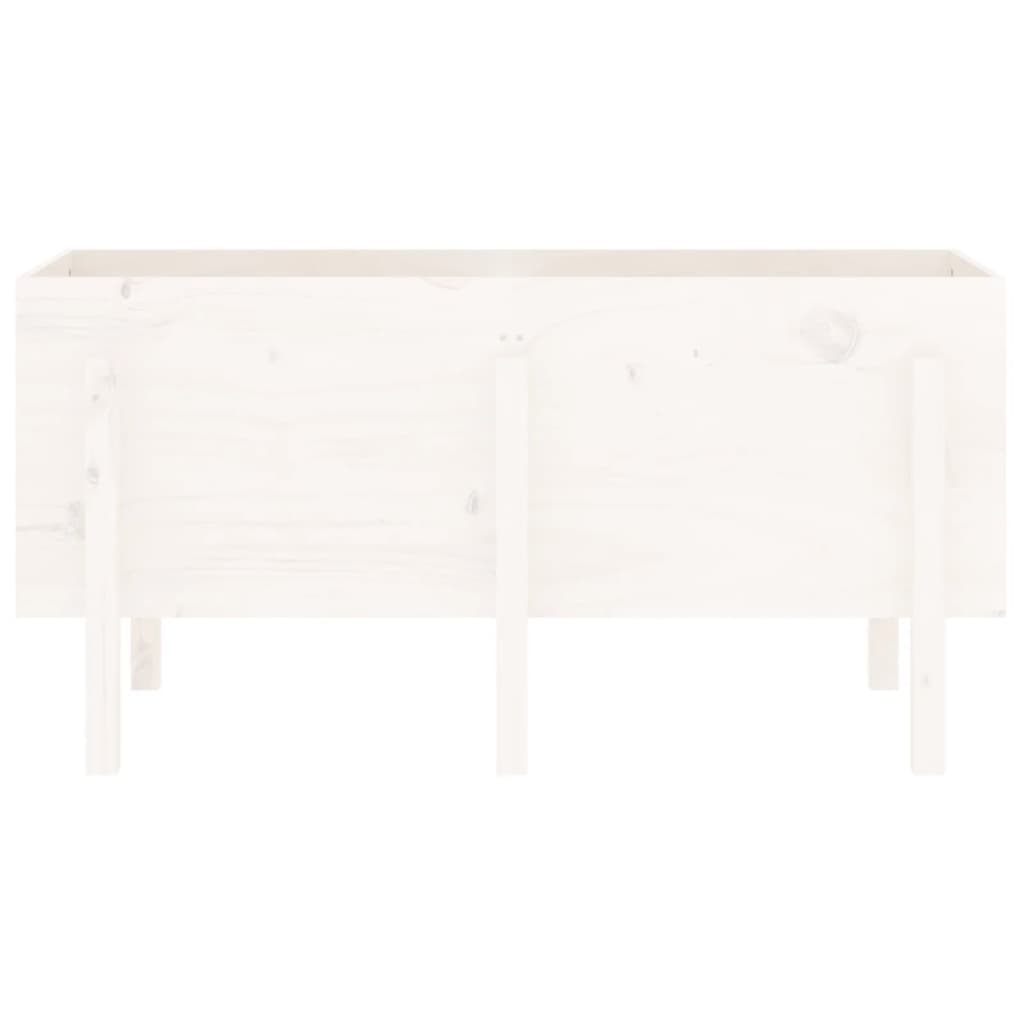Høybed for hage hvit 121x50x57 cm heltre furu