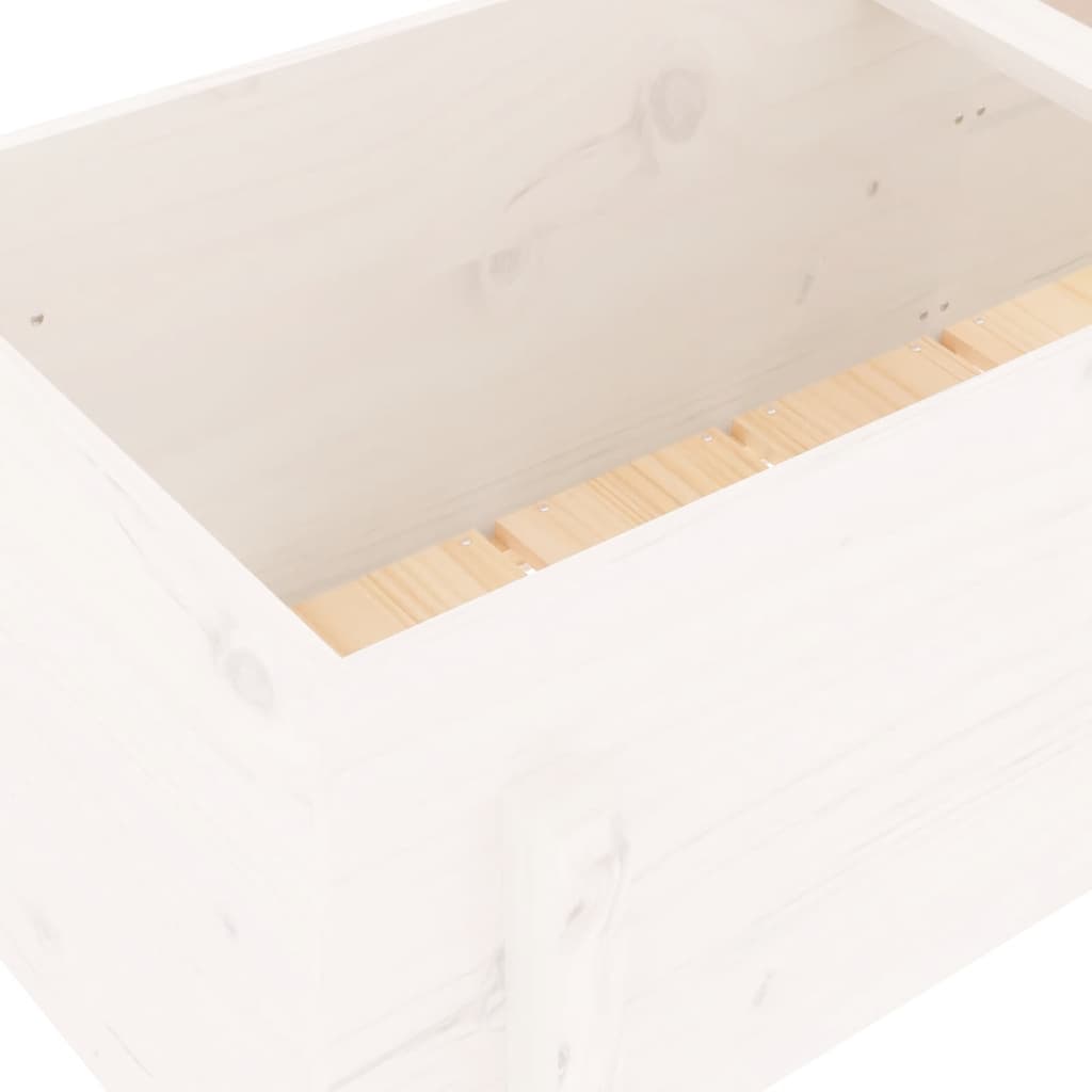 Høybed for hage hvit 121x50x57 cm heltre furu