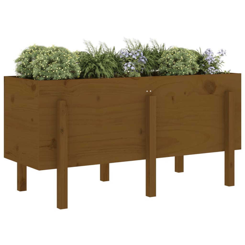 Høybed for hage honningbrun 121x50x57 cm heltre furu