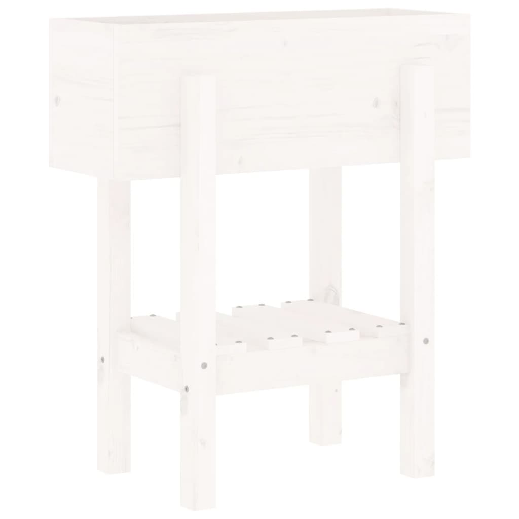 Hageplantekasse hvit 62x30x69 cm heltre furu