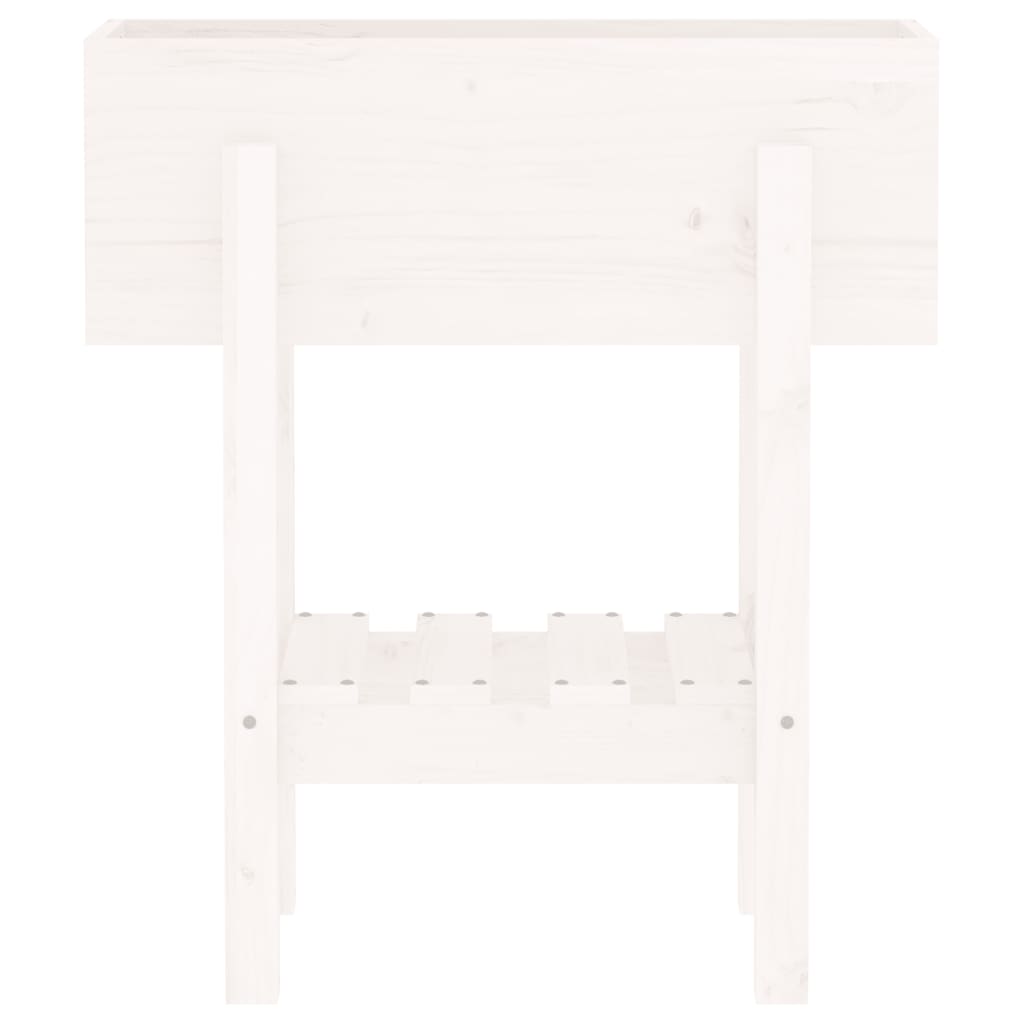 Hageplantekasse hvit 62x30x69 cm heltre furu