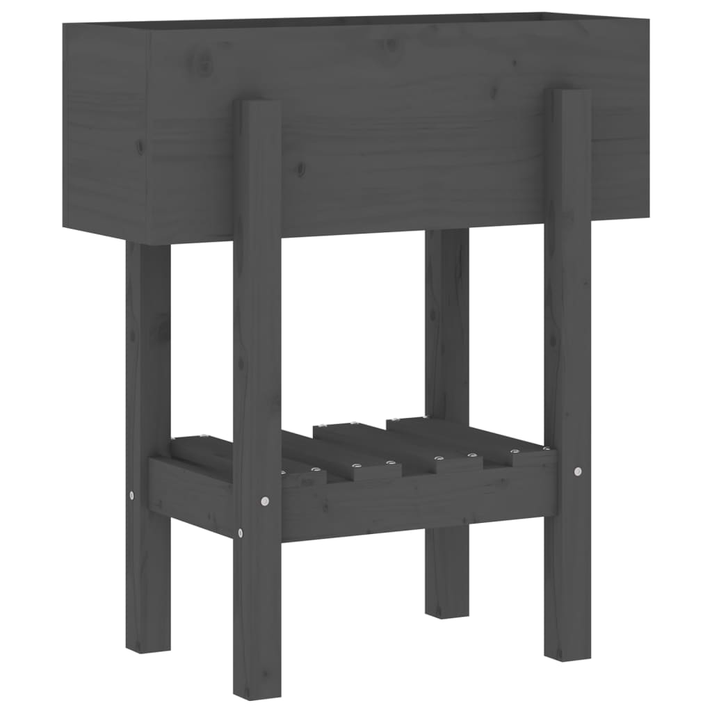 Hageplantekasse grå 62x30x69 cm heltre furu