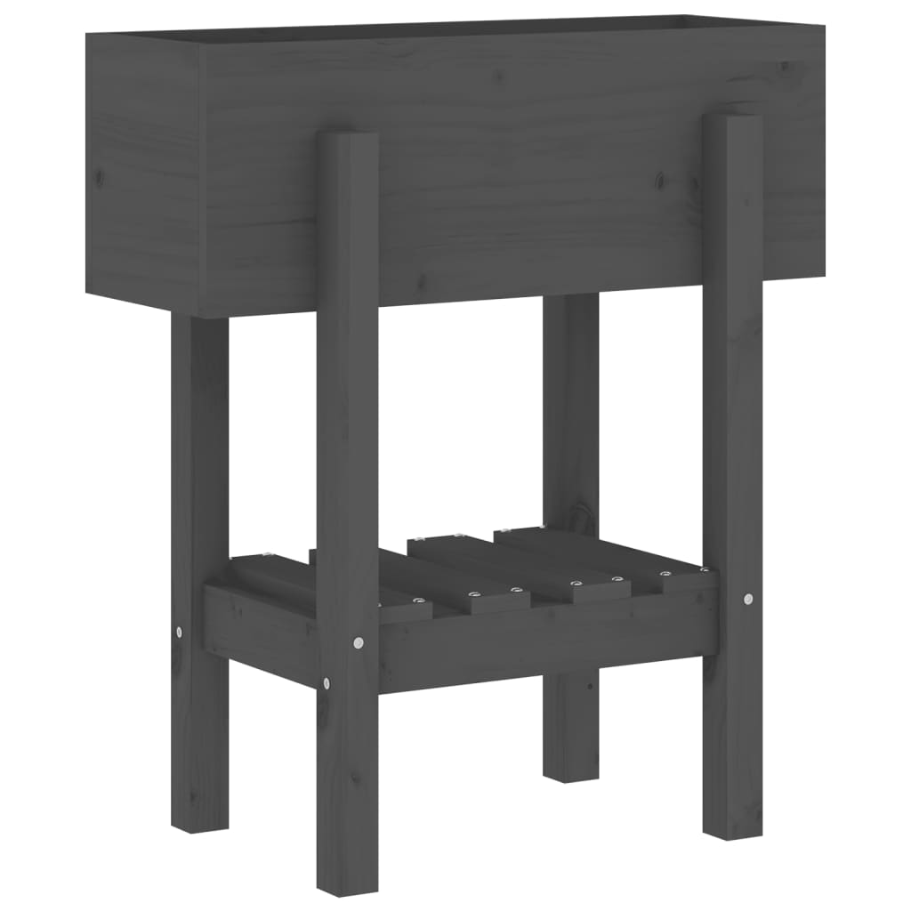 Hageplantekasse grå 62x30x69 cm heltre furu