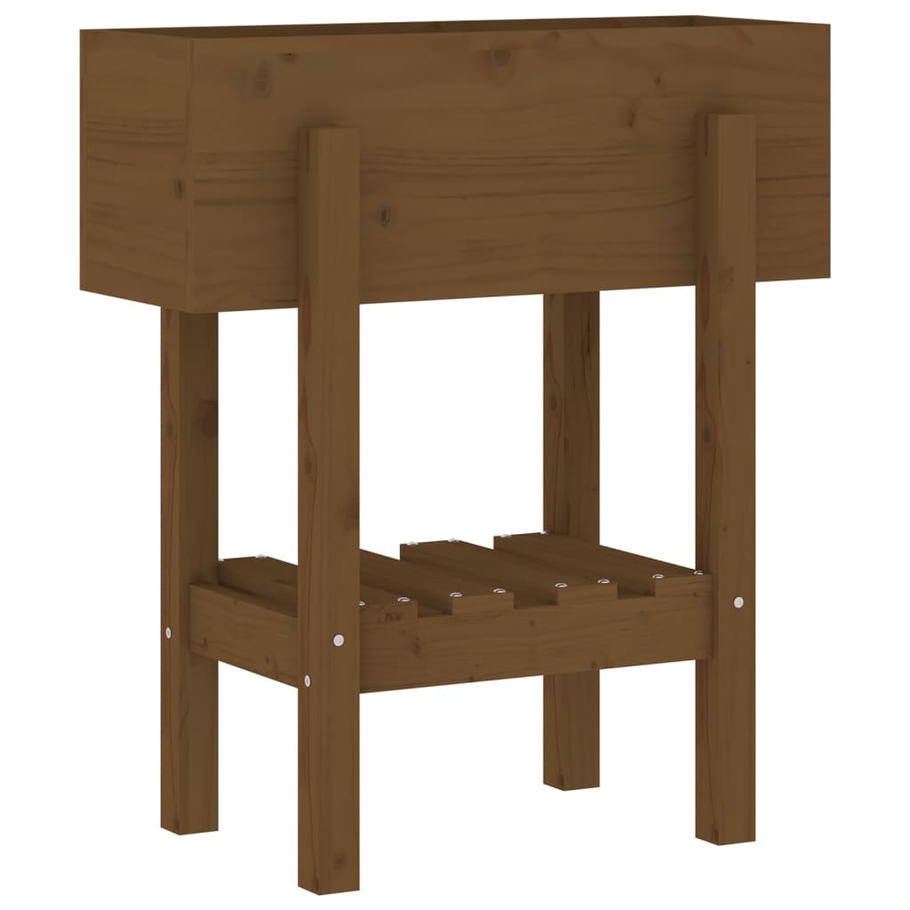 Plantekasse honningbrun 62x30x69 cm heltre furu