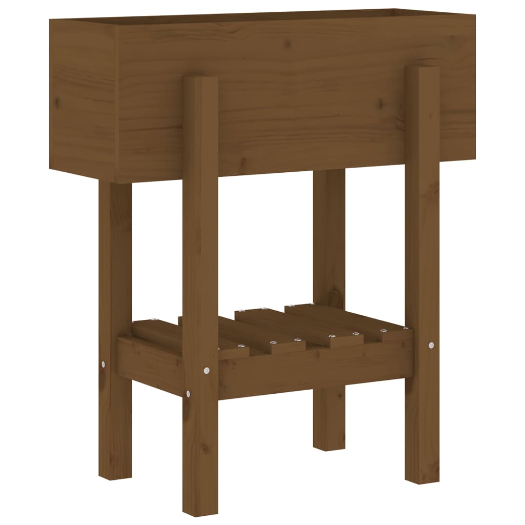 Plantekasse honningbrun 62x30x69 cm heltre furu
