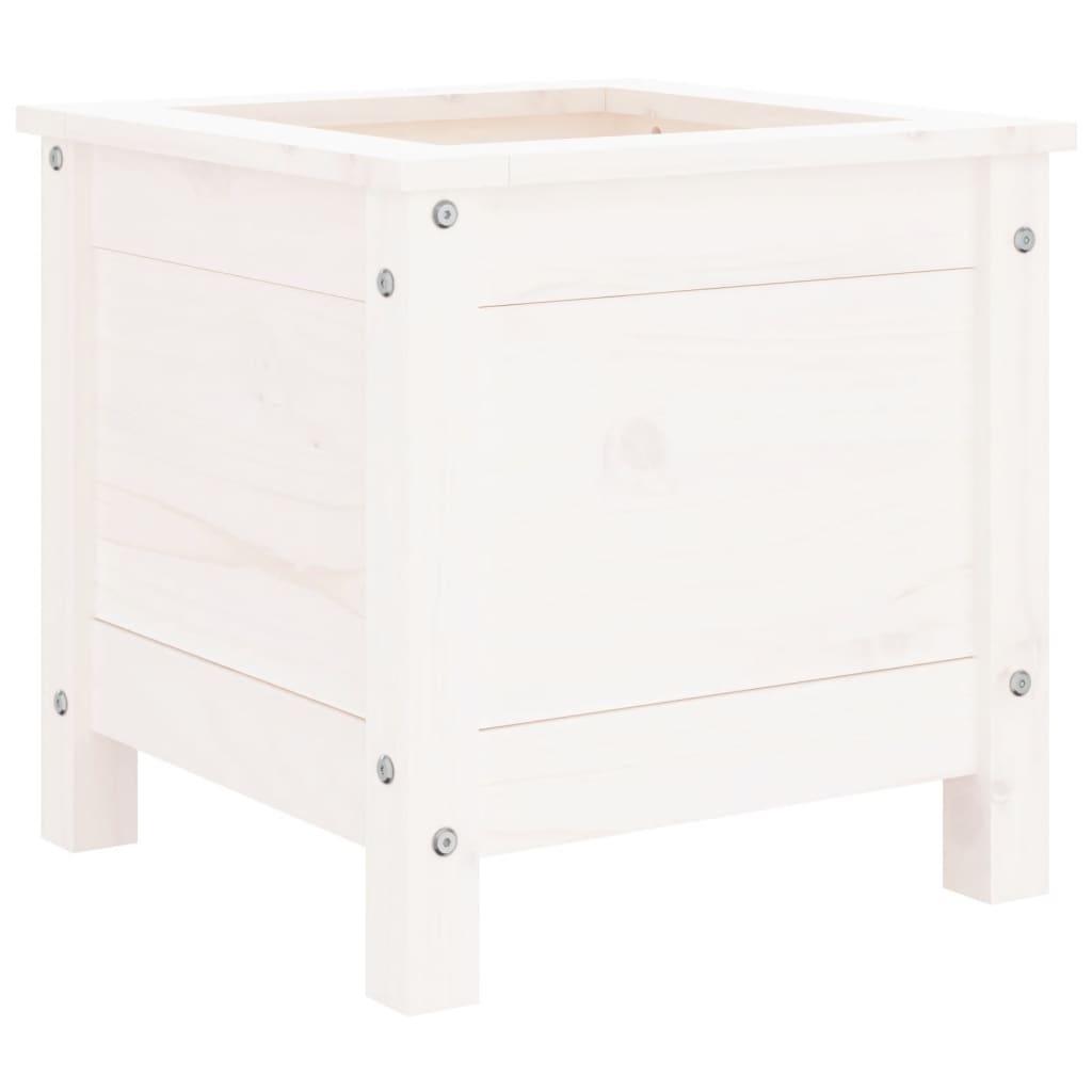 Hageplantekasse hvit 40x40x39 cm heltre furu