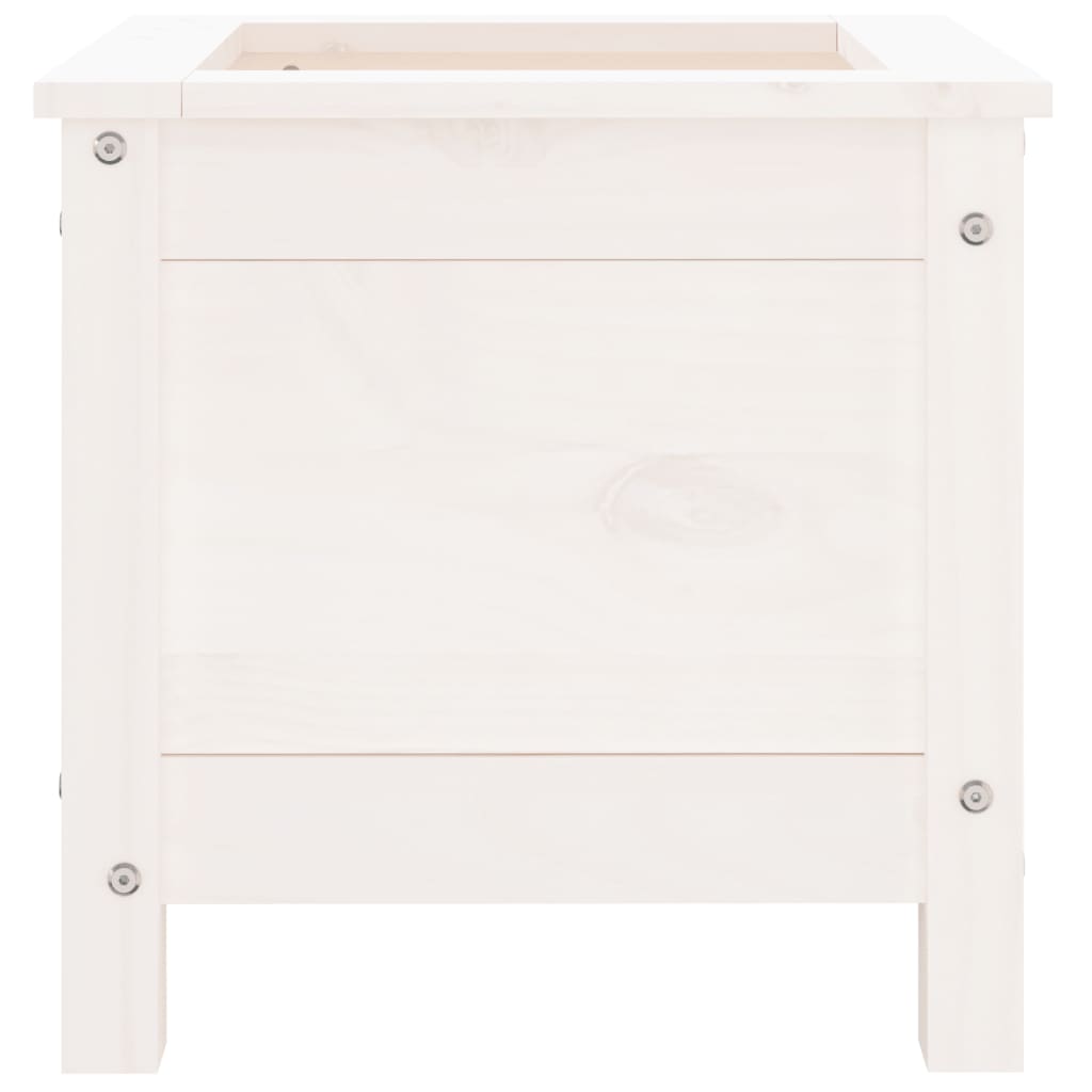 Hageplantekasse hvit 40x40x39 cm heltre furu