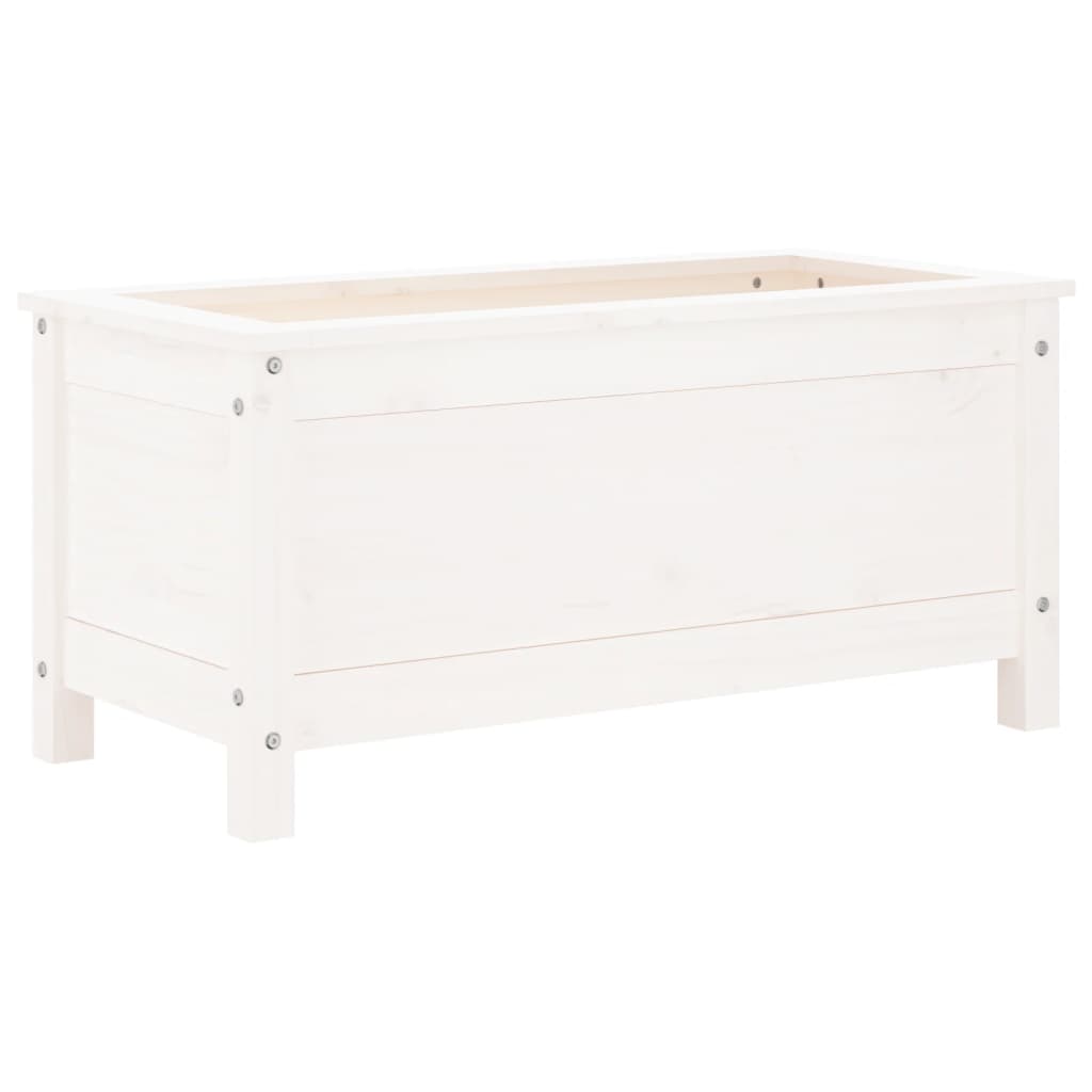 Hageplantekasse hvit 82,5x40x39 cm heltre furu