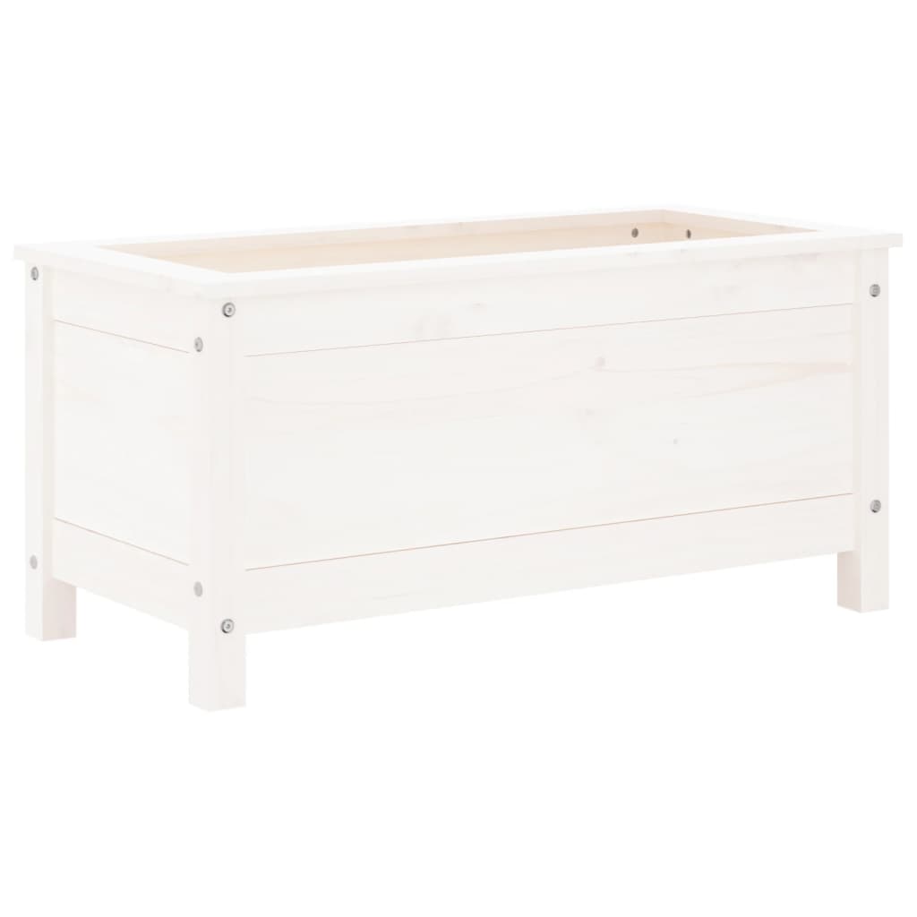 Hageplantekasse hvit 82,5x40x39 cm heltre furu