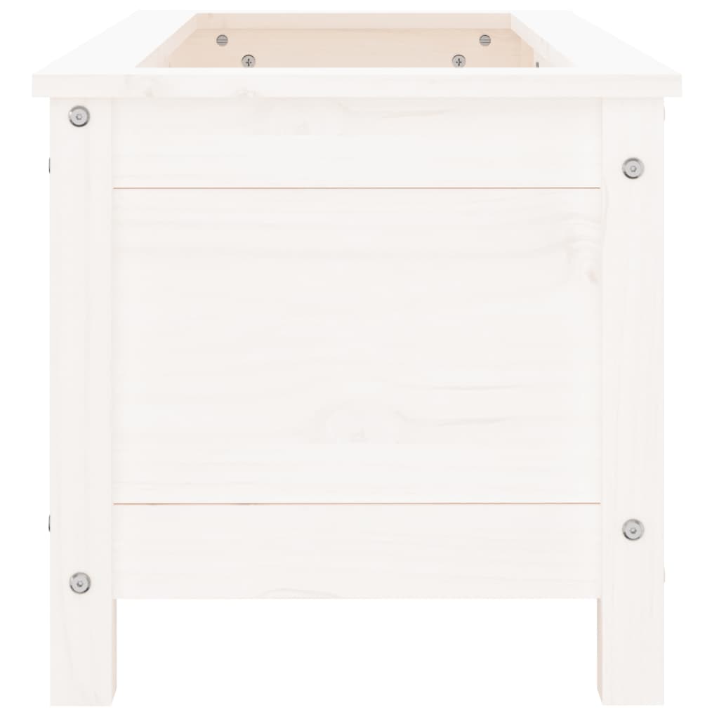Hageplantekasse hvit 82,5x40x39 cm heltre furu